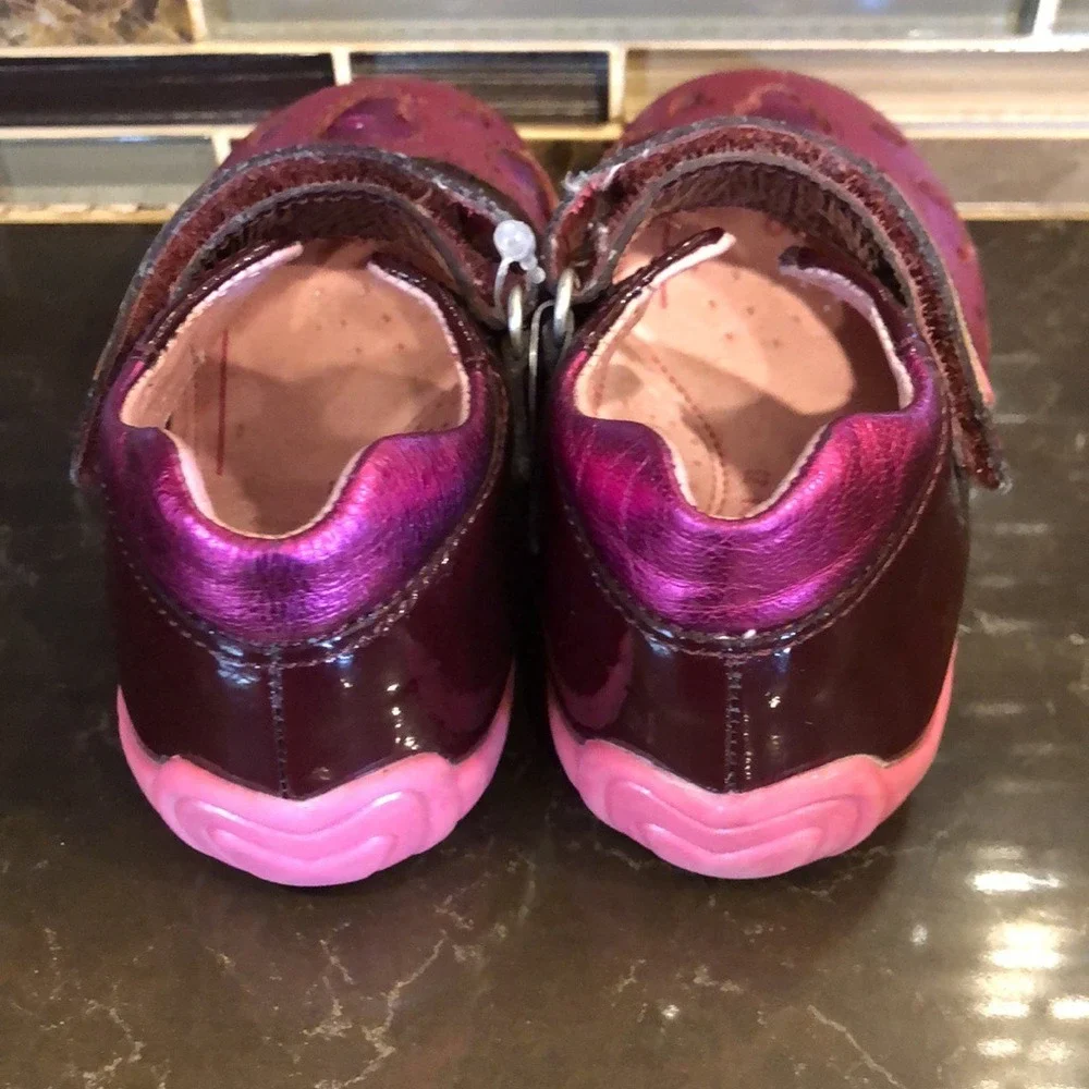 Agatha Ruiz De La Prada Girls‎ Burgundy Pink Heart Mary Jane Shoes EUR 23